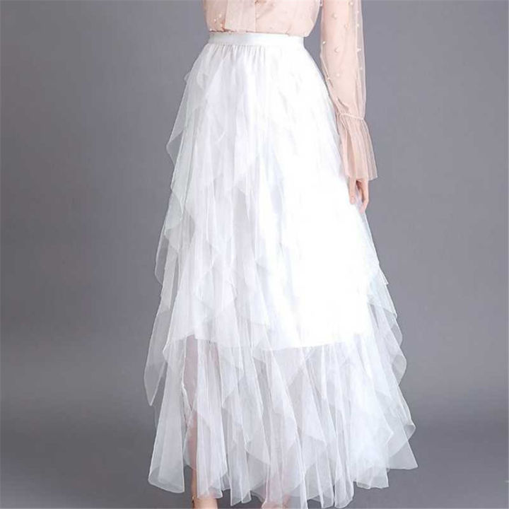 New%20Fashion%20Tutu%20Tulle%20Skirt%20Women%20Long%20Maxi%20Skirt%20Spring%20Summer%20Korean%20Black%20Pink%20High%20Waist%20Pleated%20Skirt%20Female%20-%20Image%206