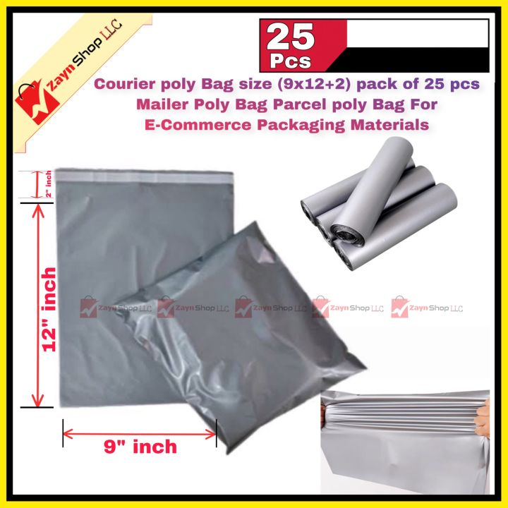 Courier poly Bag size (9x12+2) pack of 25 pcs Mailer Poly Bag