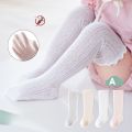 Summer Thin Baby Knee High Socks Anti Mosquito Breathable Mesh Seamless Ruffle Socks for Newborn 0-3Y Girls Boys Non-Slip Stocks. 