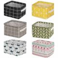 Cute Cotton Small Foldable Organizer Basket for Closet Organizing, Multipurpose Storage Box Hamper for Clothings, Socks, Underpants, Kids Toy. 