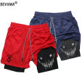 Summer Men's Running Shorts Gym Fitness Training 2 in 1 Sports Shorts Quick Dry Sport Workout Bodybuilding Double Deck Shorts.