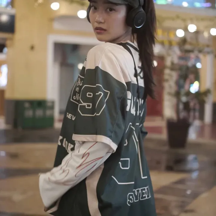 2026%20New%20Women's%20Spring/Summer%20Y2K%20Fashion%20Casual%20Golden%2097%20Mesh%20Jersey%20Oversized%20Breathable%20Speed%20Drying%20Sports%20T-shirt%20-%20Image%203