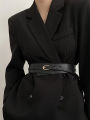 Dual-use belt ladies with woolen overcoat black waist wide elastic elastic tight waistband fashion tie-in suit sweater belt. 