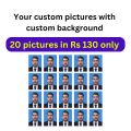 Passport size pictures photos your custom photos For School College Office Pack of 10/20/30. 