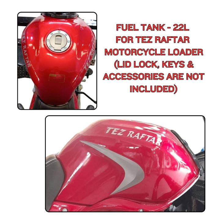 Gasoline Fuel Tank with Stickers / Petrol Tanki for Motorcycle Cargo Loader, 22 liter
