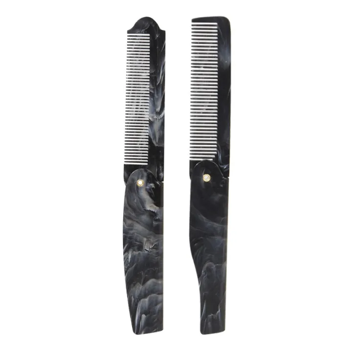 Marble%20Pattern%20Plastic%20Foldable%20Beard%20Mustache%20Comb%20Fine%20Tooth%20Folding%20Hair%20Comb%20Travel%20Portable%20Mini%20Beard%20Comb%20With%20Key%20Chain%20-%20Image%208