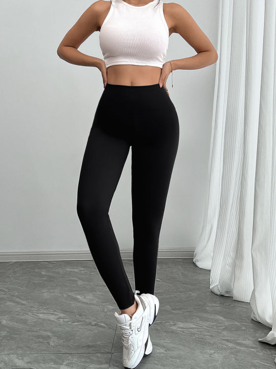 Women's%20High%20Waist%20Yoga%20Leggings%20Black%20Striped%20Tights%20Sports%20Pants%20-%20Image%203