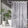 1pc Waterproof Clear Shower Curtain Pebble Pattern PEVA Bath Curtain Liner with Bottom Magnets Plastic Bath Curtain for Bathtub.