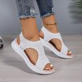 Fashionable New Style Elegant Mesh Wedge Heel Sandals Summer Round Toe Comfortable Anti Slip Fish Mouth Casual Sandals.