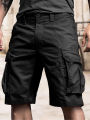 Classic Cargo Shorts, Men's Casual Multi-Pocket Outdoor hiking work pants Cargo Shorts For Outdoor Wear In Summer，Men's Solid Co. 