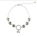Charming Silver Love Heart Beaded Anklet – Fashionable Women’s Payel Nupur for Eid, Gift, or Casual Wear. 