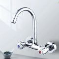 Wall Mounted Kitchen Mixer Tap Double Handle Kitchen Faucet Cold and Hot Water Tap 360 Rotation Sink Faucet Kitchen Accessories. 