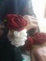 crochet rose gajra(1 piece),artificial gajray, gajray for weddings,gift for girls, birthday gifts, anniversary gifts ,floral gajras. 