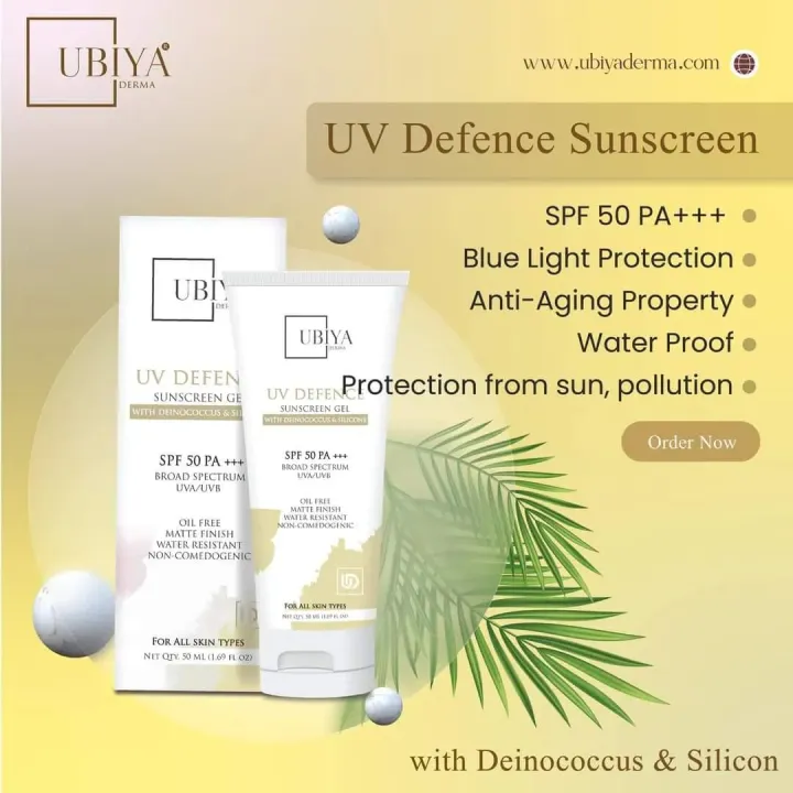 Ubiya%20Derma%20UV%20Defence%20Sunscreen%20Gel%20SPF%2050%20PA+++%20%7C%20Broad%20Spectrum%20UVA/UVB%20Protection%20%7C%20Matte%20Finish,%20Oil-Free,%20Water-Resistant,%20Non-Comedogenic%20%7C%20With%20Deinococcus%20Ferment,%20Silicone%20Base%20%7C%20For%20All%20Skin%20Types%20%E2%80%93%2050ml%20-%20Image%202