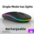 Rechargeable Wireless Mouse With Single Mode USB 2.4 GHZ RGB 1600DPI Mouse Suitable For Laptop Tablet Macbook Game Mouse Players. 