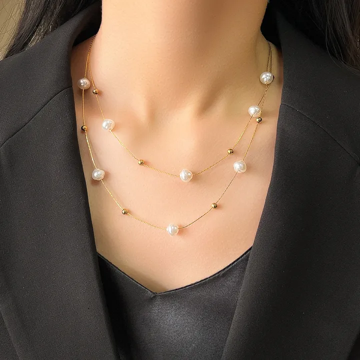 Yupsk%20316L%20Stainless%20Steel%20Double%20Layer%20Pearl%20Choker%20Necklace%20for%20Women%202in1%20Chains%20Necklaces%20Bridal%20Wedding%20Party%20Jewelry%20-%20Image%204