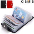 KISMIS New PU Leather 24-Slot Card Case - Business Card and Passport Holder for Men and Women. 