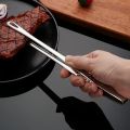 304 Stainless Steel Food Clip, Extended Barbecue Tongs for Household & Grill Use. 