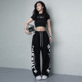 American Vintage Hip-hop Women's Pants Y2K Streetwear Letter Print Sweatpants Women Street Dance Fashion All-match Trousers.