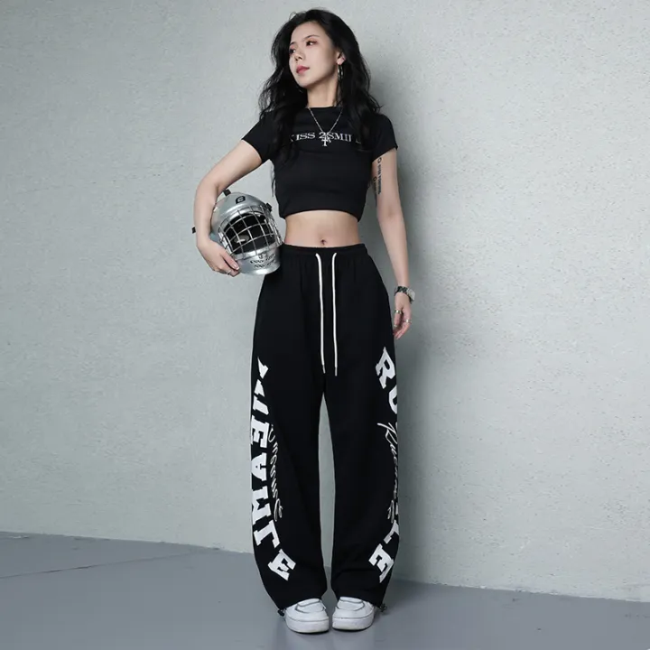 American%20Vintage%20Hip-hop%20Women's%20Pants%20Y2K%20Streetwear%20Letter%20Print%20Sweatpants%20Women%20Street%20Dance%20Fashion%20All-match%20Trousers%20-%20Image%203