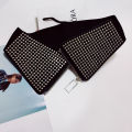 Punk Rivet Inlay Wide Elastic Corset Belt Female Waist Goth Plus Size Stretch Cummerbunds Big Designer Belts For Women Waistband.
