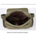 American Retro Message Bag Unisex Multiple Pockets Shoulder Bag Adjustable Shoulder Strap‌ Canvas Crossbody Bag Commuting. 