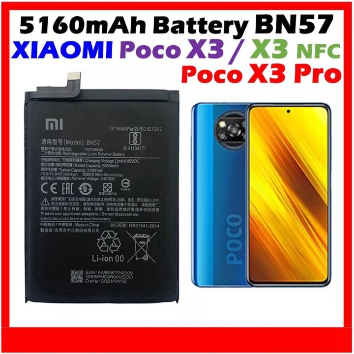Batteria BN57 5060mAh Per Xiaomi Poco X3 NFC – Kit Con Attrezzi Per Sostituzione Fai-da-te
