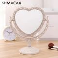 Desktop Makeup Mirror Heart Shape Makeup Vanity Portable Double-side Vanity Mirror Hand Mirror Cosmetic Compact Mirror For Women. 