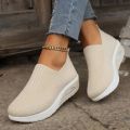 New Fashion Women Mesh Breathable Vulcanized Sneakers Woman Platform Solid Color Casual Shoes Ladies Wedges Walking Shoes. 