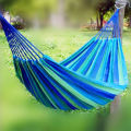 Outdoor anti rollover canvas hammock curved wooden stick duckbill hammock dormitory swing hammock double thick hammock.