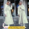 New adult waist-cinching raincoat, unisex, single-wear, long, full-body electric bicycle riding rain poncho.
