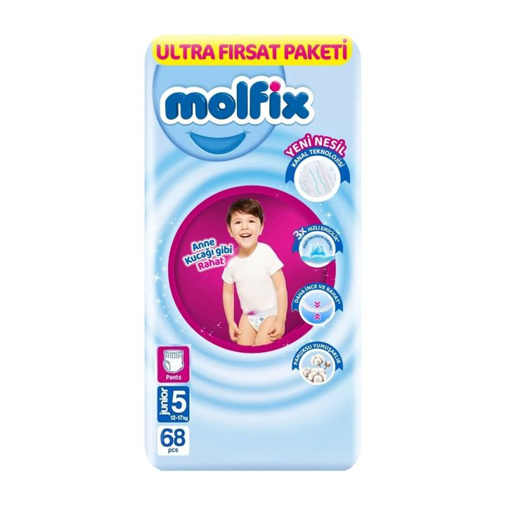 Internatinal product Molfix Diapers Jumbo Junior 5 (12-17kg) 68 Pcs
Made in Turkey