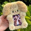 Cute Cartoon Rabbit/Dog/Cat Plush Photocard Case Photo Card Holder Portable INS Card Case Students Idol Photos Protective Cover. 
