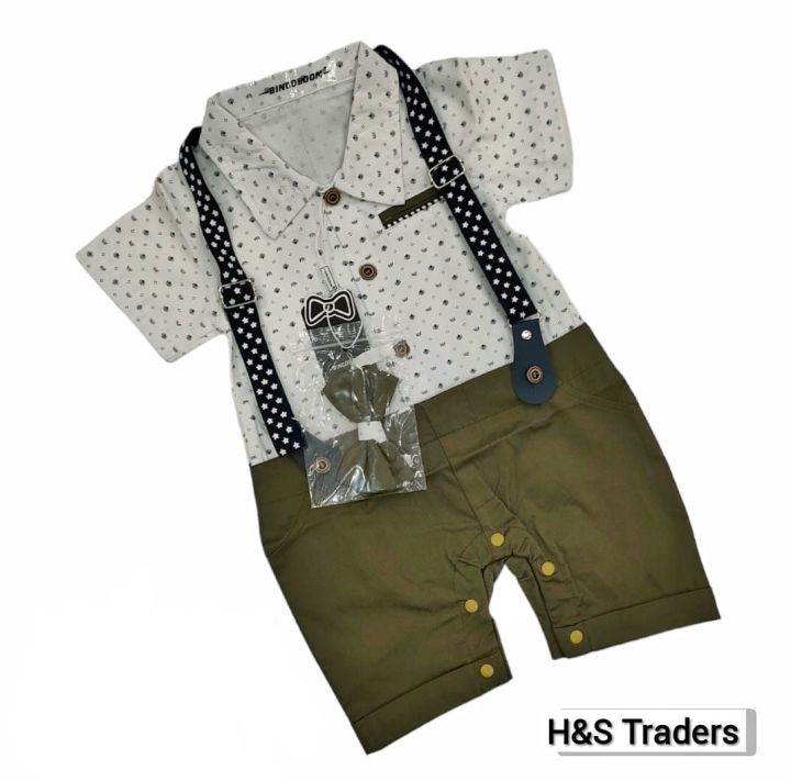 Summer Stylish Romper with Bow Tie for Toddler Boys size (0-3 to 12-18)