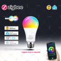 Zigbee E27 Led Light Bulb 15W 18W Smart Led Lamp RGB CW WW Led Bulb Work With Alexa Echo Home Assistant Z2MQTT Zigbee 3.0 Bridge. 