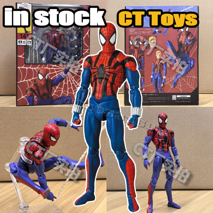 In Stock Ct Toys Spiderman Mafex 143 Ben Reilly Comic Ver The Amazing Spider-Man 001 Anime Action Figure Figurine Toy Model 
