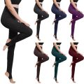Autumn Winter High Waist Leggings Women's Seamless Fleece Warm Leggings Slim Thin Casual Sports Fitness Leggings.