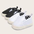 Meckior Newborn Baby Canvas Shoes Shallow Mouth Baby Boy Girl Sneakers Anti-slip Soft Cotton Sole Infant Toddler Crib Shoes. 