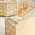Luxury Crystal Tissue Box Holder - Elegant Gold & Silver, Square Napkin Dispenser For Living Room, Bathroom Decor & Gifts.