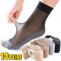 10/20 Pairs Short Socks Women Ultrathin Elastic Lace Transparent Sock Woman Summer Breathable Non-Slip Bottom Splice Cotton Sock.