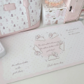 Leather Desk Pad Protector Pink Bunny Gradient Rabbit Love Mouse Pad Office Desk Mat Waterproof Non-Slip PU Desk Blotter Pad. 