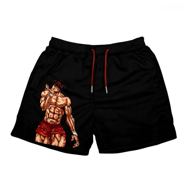 Anime%20Shorts%20Baki%20Haman%20Print%20Male%20Streetwear%20Beach%20Shorts%20Casual%20Loose%20Men%20Elastic%20Waist%20Black%20Shorts%20-%20Image%203