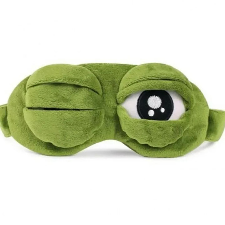 3D Sad Frog Sleep Mask Natural Sleeping Eyeshade Cover Shade Eye Patch Women Men Soft Portable Blindfold Travel Rest Eyepatch