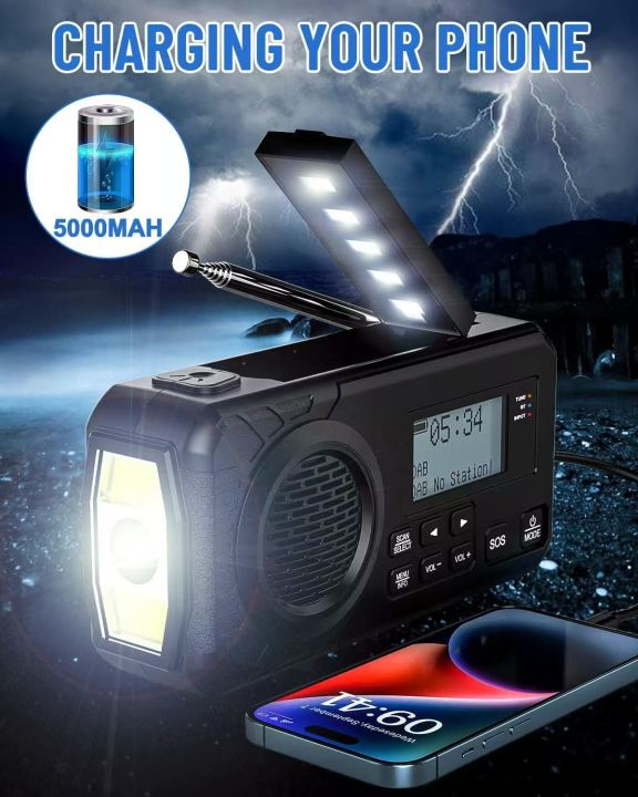DAB%20%20Portable%20Hand%20Crank%20Radio%20Emergency%20Radio%20Solar%20%20Emergency%20Radio%20with%20BT%20FM%20SOS%20Alarm%205000%20mAh%20%20Power%20Bank%20and%20reading%20lamp%20-%20Image%206