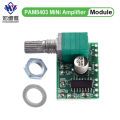 Mini PAM8403 DC 5V 2 Channel USB Digital Audio Amplifier Board Module 2 * 3W Volume Control with Potentionmeter. 