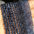 2 3 4mm Natural Faceted Blue Sapphire Stones Loose Spacer Beads for Jewelry Making DIY Bracelet Earrings Accessories 15''Inch. 