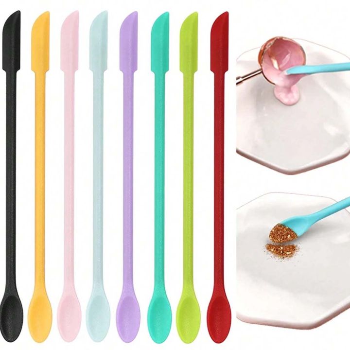 1PC Double-Headed Silicone Seal Wax Scraper Cleaning Spoon Stamp Tool DIY Epoxy Resin Decoration Powder Multifunctional Spoon 