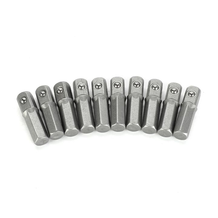 10pcs%2025mm%20Long%20Impact%20Socket%20Adapter%20Converter%201/4"%20Hex%20Shank%20To%201/4"%20Square%20Drive%20Hexagon%20Handle%20Adapter%20Converter%20Drill%20Tools%20-%20Image%203