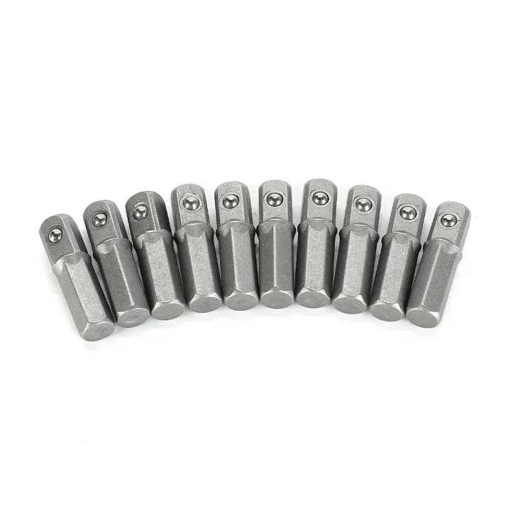 10pcs%2025mm%20Long%20Impact%20Socket%20Adapter%20Converter%201/4"%20Hex%20Shank%20To%201/4"%20Square%20Drive%20Hexagon%20Handle%20Adapter%20Converter%20Drill%20Tools%20-%20Image%203