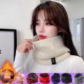 Solid Winter Plush Muffler Woolen Knitting for Women Fleece Ring Bandana Scarf Neck Warmer Buff Thick Cashmere Headband Ski Mask. 